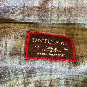 COPY - UNTUCKit Barry Flannel Shirt - Untucked Shirt for Men, Long Sleeve, Gray…